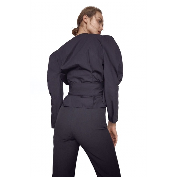 Zara NWT Poplin Blouse with Matching Belt in size XS. - Picture 6 of 9